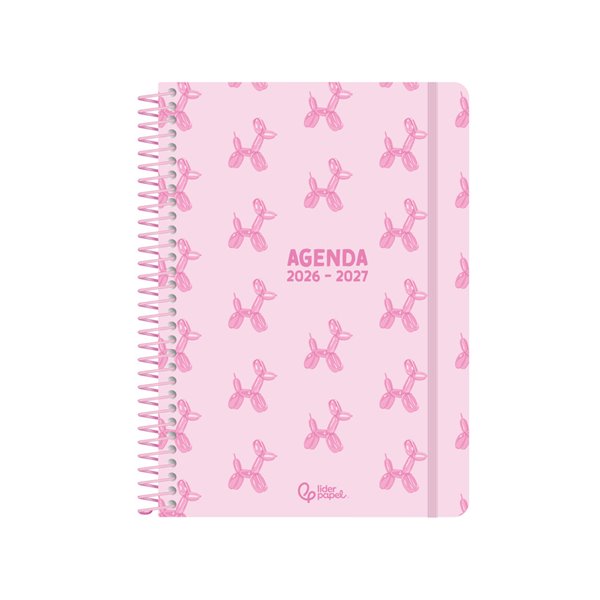 Agenda escolar liderpapel 26-27 espiral petite semana vista a5 bilingue 80g papel fsc rosa
