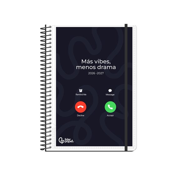 Agenda escolar liderpapel 26-27 espiral personalizable semana vista a5 bilingue 70g papel fsc