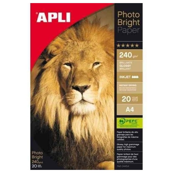Papel Fotográfico APLI A4 240 g. Caja x60 Hojas
