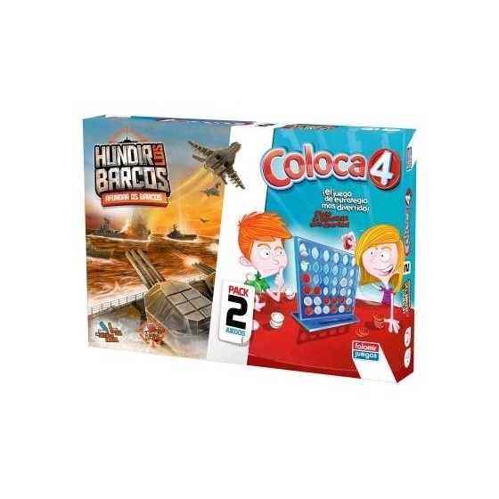 Juego De Mesa FALOMIR Coloca 4 + Hundir Los Barcos