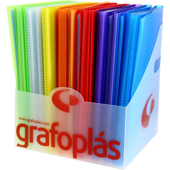 Carpeta Con Fundas  Expositor x20   PP Translúcido Semirígido Folio Fundas Surtidas Colores Surtidos Poliplas Traslúcido Grafopl