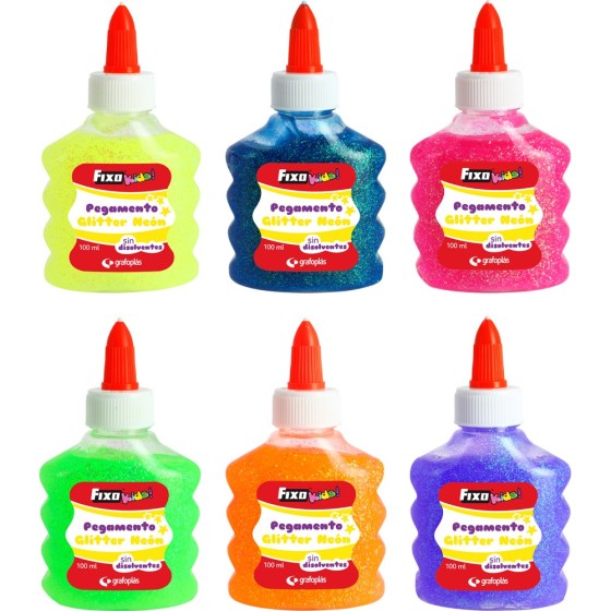 Pegamento Purpurina Neon 100Ml Fixokids Surt