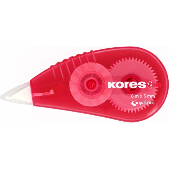 Cinta Correctora 6M X 5mm Rojo Kores
