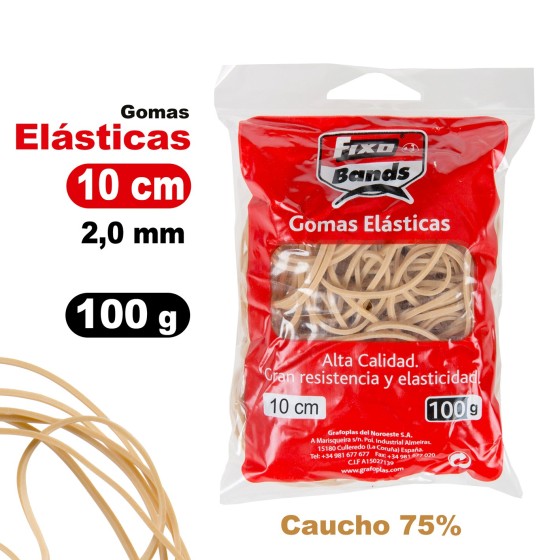 Bolsa 100 G Gomas Elásticas 2mm X 10Cm Fixo