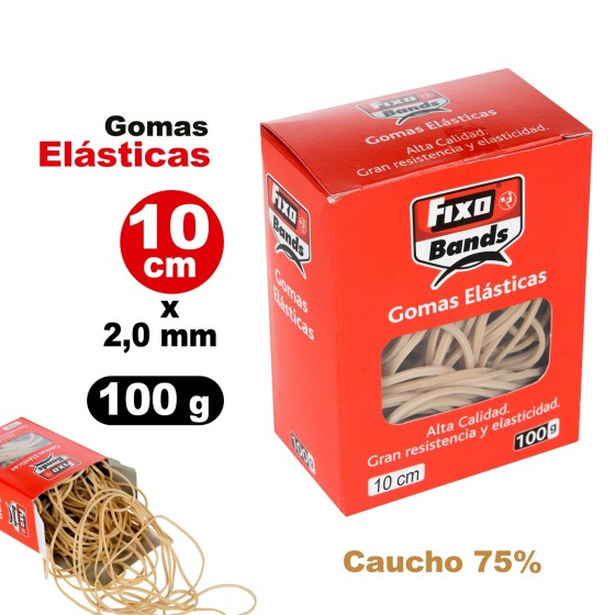 Caja 100 G Gomas Elásticas 2mm X 10Cm Fixo