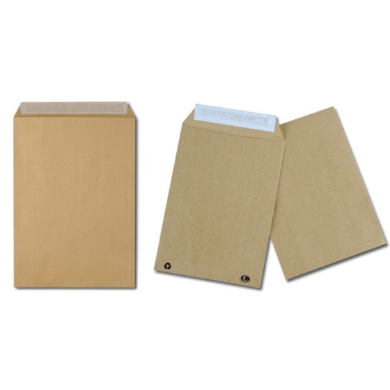 500 Bolsas Kraft 120X176 90 G Solapa Recta Cierre Tira Silicona Gpv