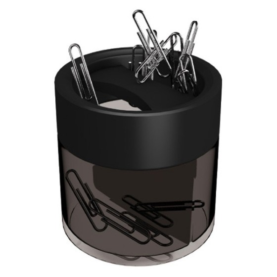 Portaclips Imantado Negro Con 20 Clips Kores