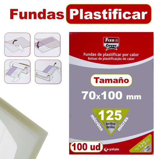Caja 100 Fundas Plastificar 70X110 mm 125 Micras Fixo