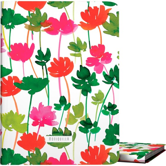 Carpeta Con Fundas  Poliplás PP Opaco Semirígido Folio 30 Fundas Moniquilla  Flores Grafoplás