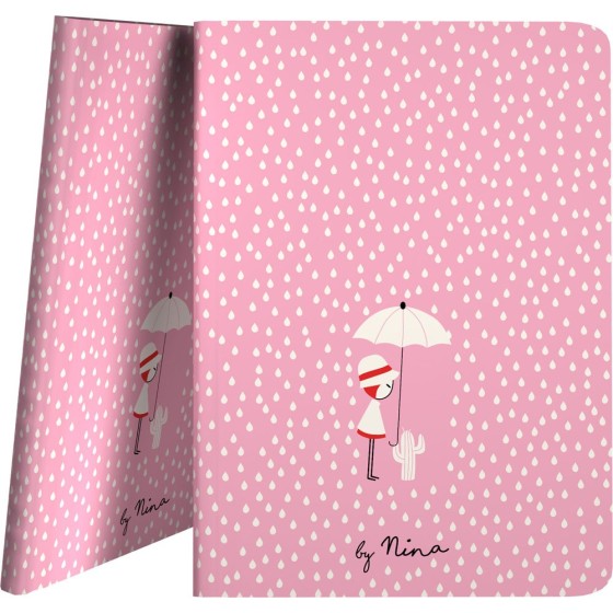Carpeta Con Fundas  Poliplás PP Opaco Semirígido Folio 30 Fundas Nina  Rain Grafoplás