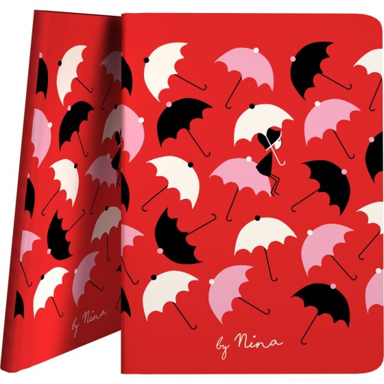 Carpeta Con Fundas  Poliplás PP Opaco Semirígido Folio 30 Fundas Nina  Umbrellas Grafoplás