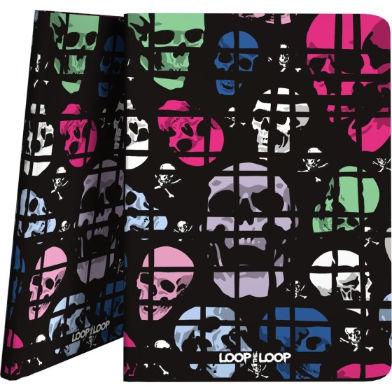 Carpeta Con Fundas  Poliplás PP Opaco Semirígido Folio 30 Fundas Loop The Loop 20 Skulls Grafoplás