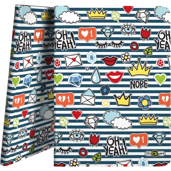 Carpeta Con 30 Fundas PP A4  Stickers  Crown Grafoplás