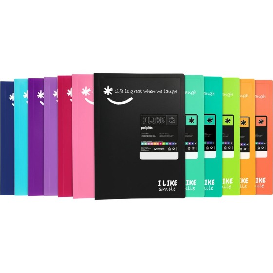 Carpeta Con Fundas 20 Fundas Folio Colores Surtidos Like Grafoplás