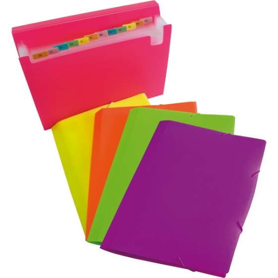 Clasificadores 15 Bolsas PP Opaco Liso Gomas Folio Colores Surtidos Fluorgraf Grafoplás