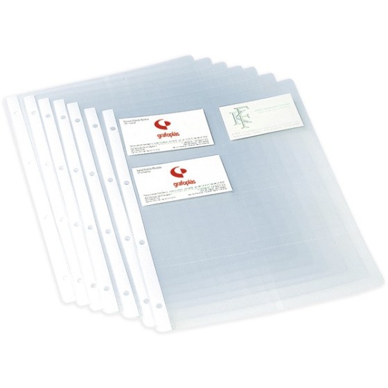 Bolsa 10 Fundas Portatarjetas PP Lomo Reforzado A4 4 Taladros Transparente Grafoplás