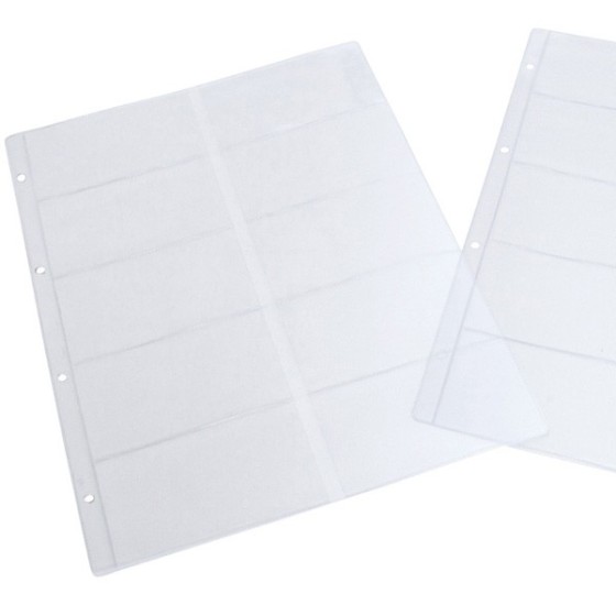 Blister 10 Fundas Portatarjetas Pvc Piel Naranja 110 Micras Folio 4 Taladros Transparente Grafoplás
