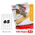 Caja 100 Hojas Etiquetas A4 Cantos Rectos "38X21.2 mm" Fixo Fsc Fixo