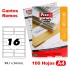 Caja 100 Hojas Etiquetas A4 Cantos Romos "99.1X33.9 mm" Fixo Fsc Fixo