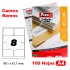 Caja 100 Hojas Etiquetas A4 Cantos Romos "99.1X67.7 mm" Fixo Fsc Fixo