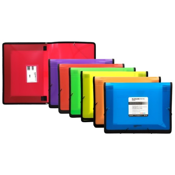 Carpeta Lomo Fuelle PP Translúcido Rayado Oblicuo A4+ Fucsia Blackline Grafoplás