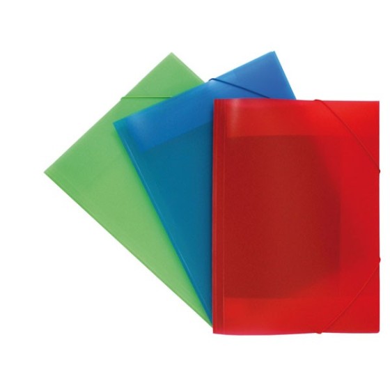 Carpeta Gomas Con 3 Solapas PP Translúcido A3 Colores Surtidos Poligraf Traslucido Grafoplás