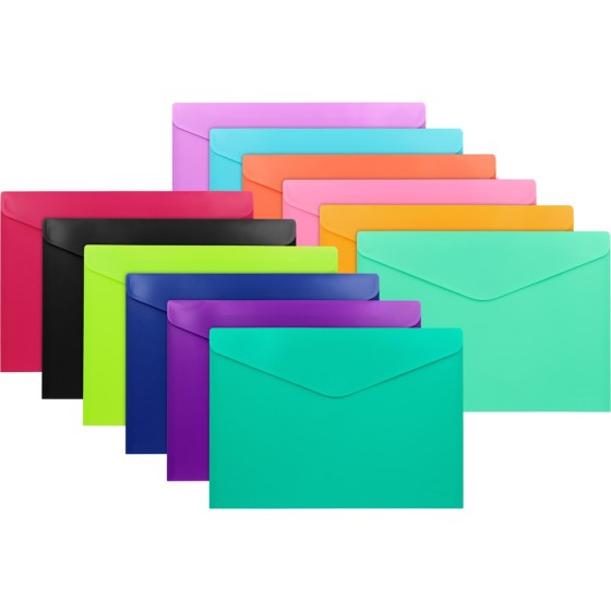 Sobres PP Opaco Liso Con Cierre Textil Folio+ Coral Like Grafoplás