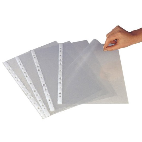 Bolsa 10 Fundas Apertura L PP Lomo Reforzado A4 11 Taladros Transparente Grafoplás