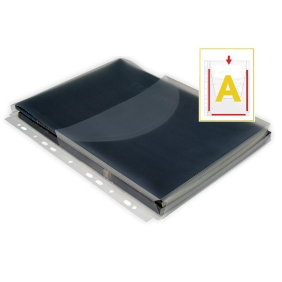 Bolsa 12 Fundas Fuelle PP Extra Con Solapa A4 11 Taladros Transparente Grafoplás