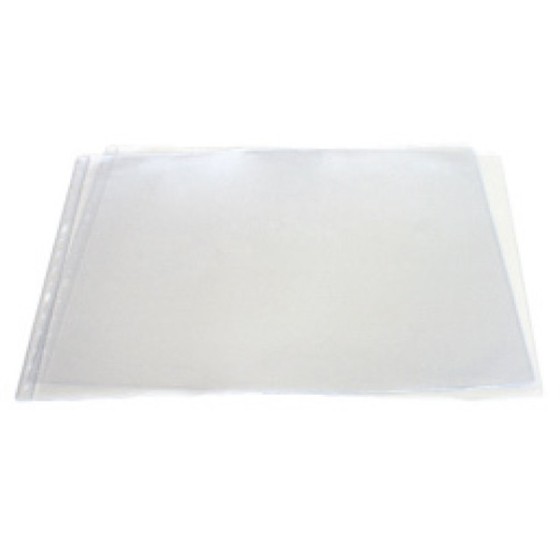 Blister 10 Fundas  Pvc Piel Naranja 140 Micras Rebaje Lateral A3 Apaisado 16 Taladros Transparente Grafoplás