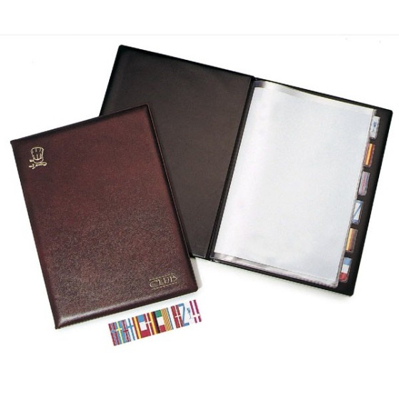 Portamenú Con Fundas   Pvc A4 6 Fundas Cuero Viejo Restaurantes Grafoplás