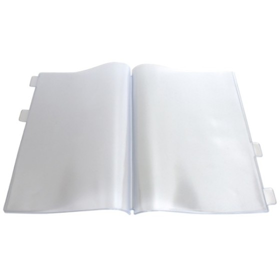 Blister 5 Uds Funda Portamenu Pvc Piel Naranja 140 Micras Con Pestaña Folio Transparente Grafoplás