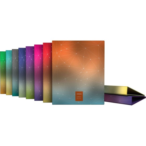 Carpeta De Anillas Metalic Carton Forrado Brillo A4 4X25mm Colores Surtidos Fsc Unequal Metallic Grafoplás
