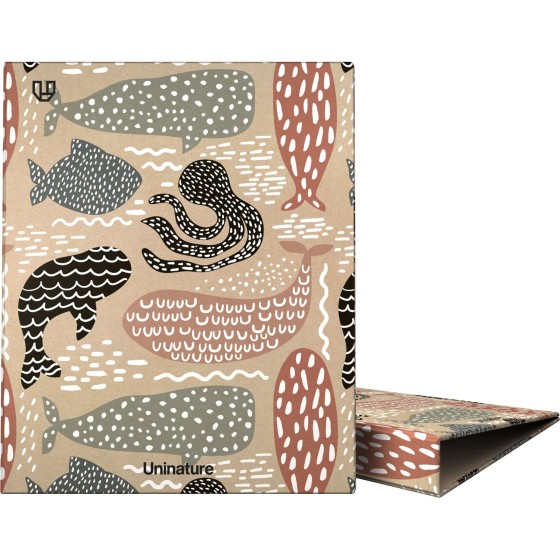 Carpeta De Anillas Uninature Kraft Soft A4 4X25mm Fsc Uninature Design Ballenas Grafoplás