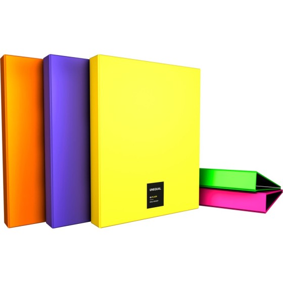 Carpeta De Anillas Papel Plastificado Soft A4 4X25mm Colores Surtidos Fsc Unequal Fluor Grafoplás