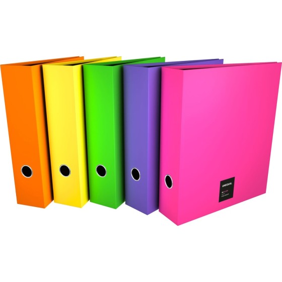 Carpeta De Anillas Papel Plastificado Soft A4 4X40mm Verde Fluor Con Ollao Fsc Unequal Fluor Grafoplás