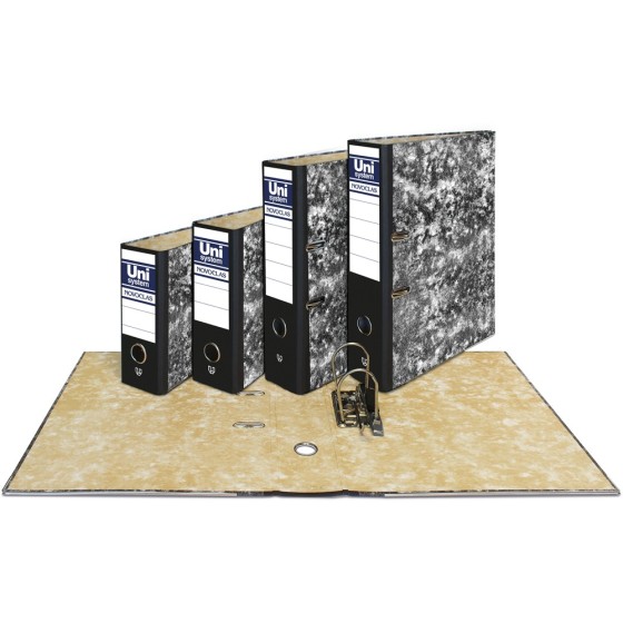 Archivador Jaspeado Papel 2 mm Novoclas 4º Apaisado 65mm Con Rado Negro Fsc Novoclas Unisystem