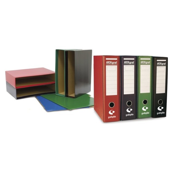 Archivador Color Papel 2 mm Archigraf Folio 65mm Con Rado Rojo Linea Archigraf Grafoplás