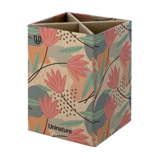 Cubilete Kraft Sobremesa  Forrado Uninature Flores