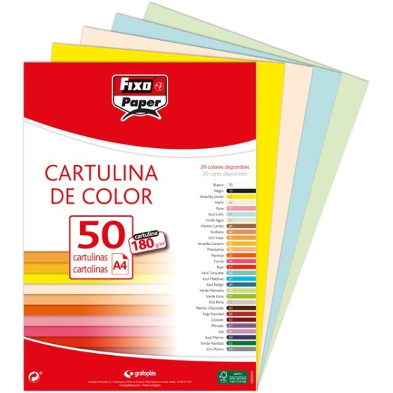 Paquete 50 Cartulinas Clásica A4 180 G Rosa Fsc Fixo