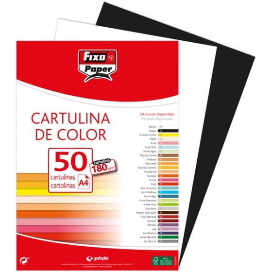 Paquete 15 Cartulinas Clásica A4 180 G Blanco Fsc Fixo