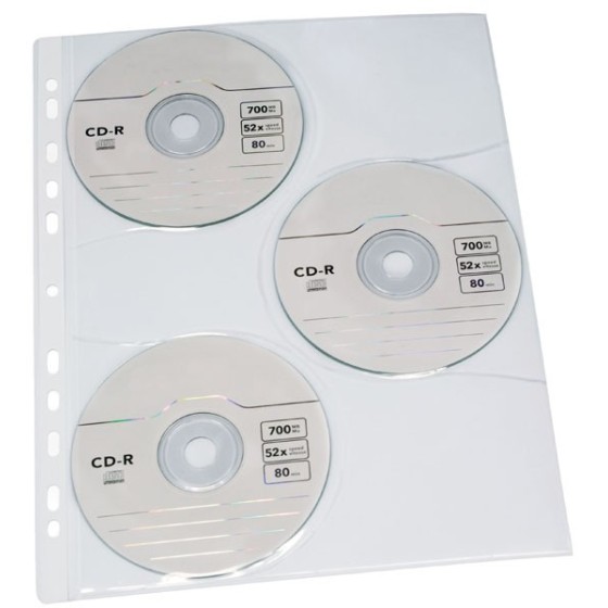 Bolsa 10 Fundas Cd PP Liso A4 11 Taladros Transparente Grafoplás