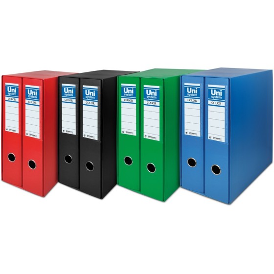 Módulo 2 Archivadores  2 mm Color A4 65mm Con Tarjetero Azul Fsc Unicolor Unisystem