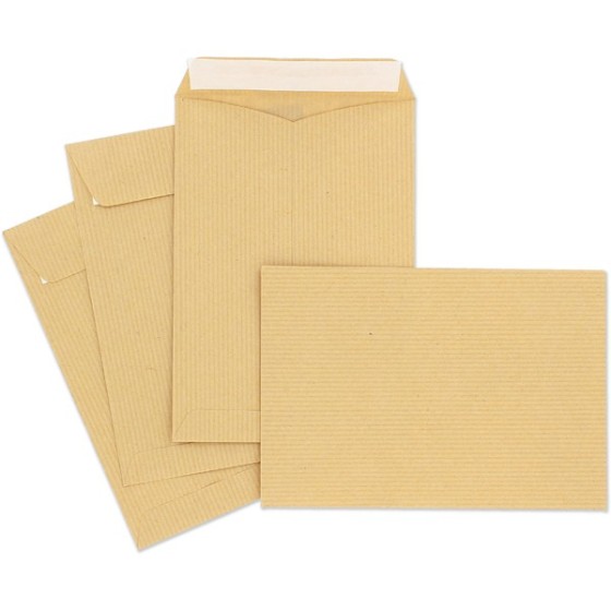 500 Bolsas Kraft 120X176 70 G Solapa Recta Cierre Engomado Kores