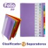 Clasificadores PP Translúcido Rayado Oblicuo Gomas Folio Transparente PP Multicolor Grafoplás
