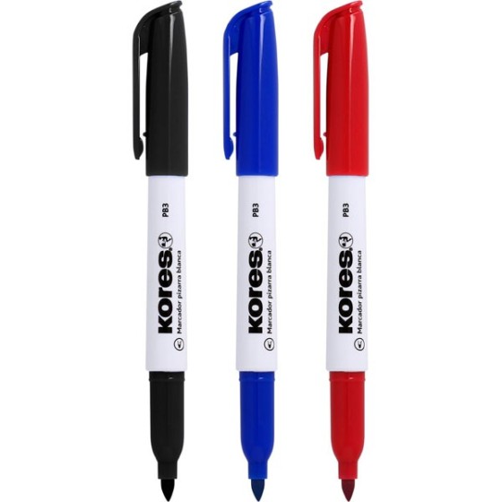 Marcadores Pizarra Blanca Rojo Punta Cónica+Clip Cónica+Clip Kores