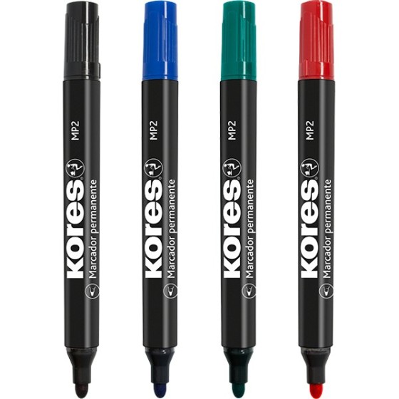 Marcadores Permanentes Rojo Punta Cónica Kores