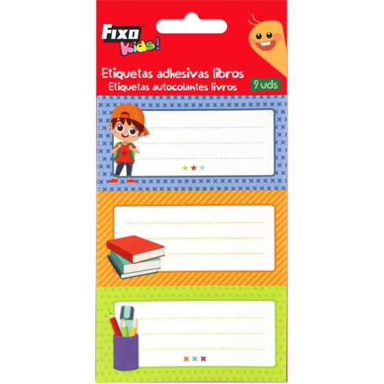 Pack 9 Etiquetas Adhesivas Libros Niño Fixo kids