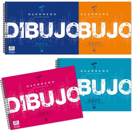 Blocs De Dibujo Folio Prolongado 20 Hojas 120 G Con Recuadro Y Con Taladros Guerrero