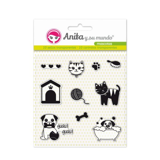 Pack 10 Sellos Acrílicos Mascotas 16 Anita